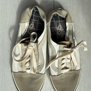 Vans Plaid Lined Sneakers in Cream and Tan